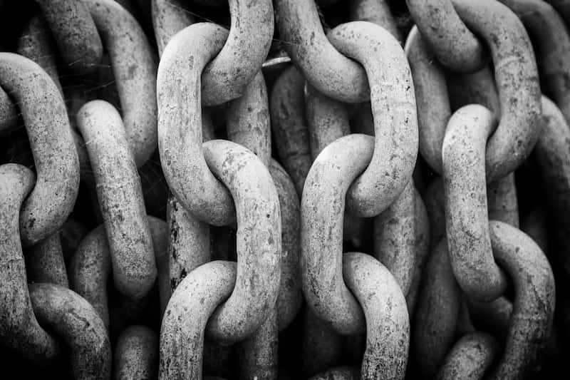 Close up of some iron chains